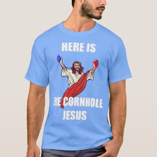 Jesus som spelar Cornhole Jesus Kristus T Shirt
