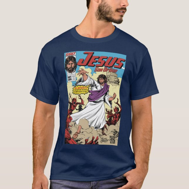Jesus Son of God Comic Cover All Auity family fami T Shirt (Framsida)