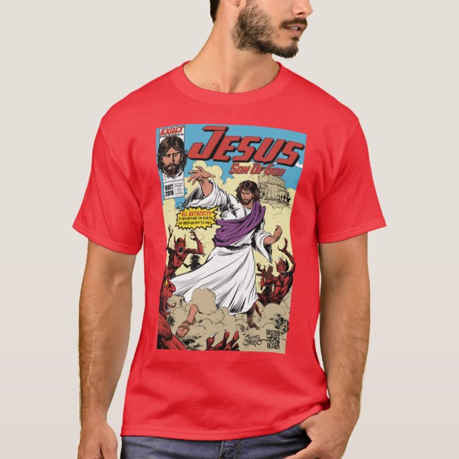 Jesus Son of God Comic Cover All Auity gift funny T Shirt (Framsida)