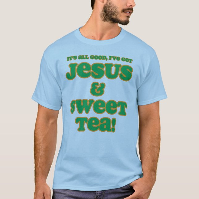 Jesus & söt Teaskjortagrönt T Shirt (Framsida)
