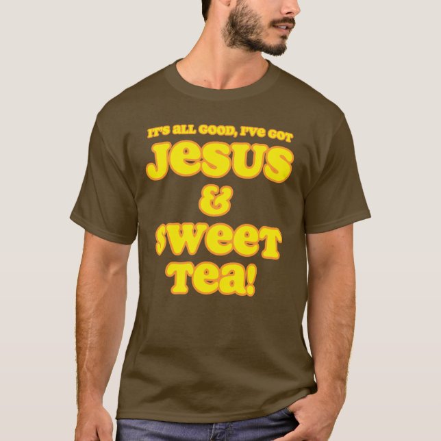 Jesus & söt Teaskjortagult Tee (Framsida)