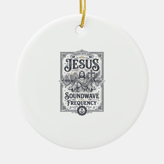 Jesus Soundwave Frekvens Jesus Soundwave Frekvens Julgransprydnad Keramik (Framsidan)