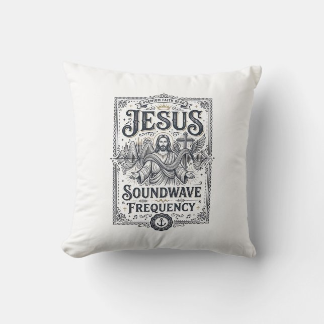 Jesus Soundwave Frekvens Jesus Soundwave Frekvens Kudde (Framsida)