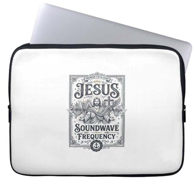 Jesus Soundwave Frekvens Jesus Soundwave Frekvens Laptop Fodral (Framsidan)