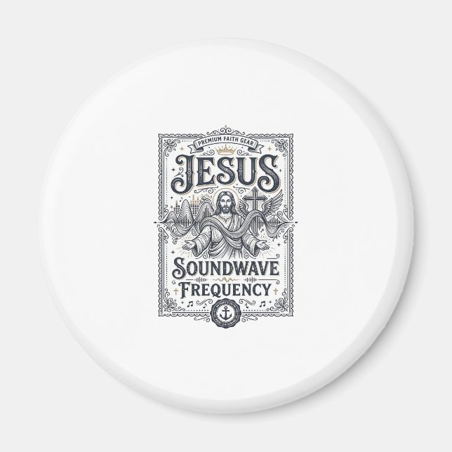 Jesus Soundwave Frekvens Jesus Soundwave Frekvens Magnet (Framsidan)