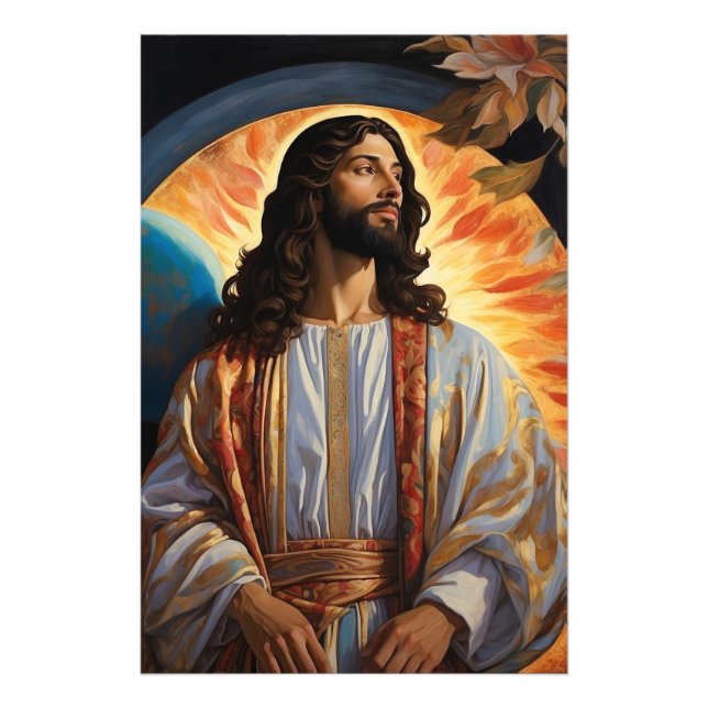 *~* Jesus Space Universe Earth Light Heal AP50 Fototryck (Framsidan)