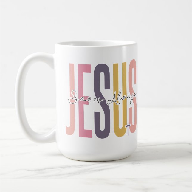 Jesus sparar alltid kaffemugg (Vänster)