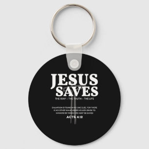 Jesus Sparar Bibelvers Apostlagärningarna 4_12 Kri Nyckelring