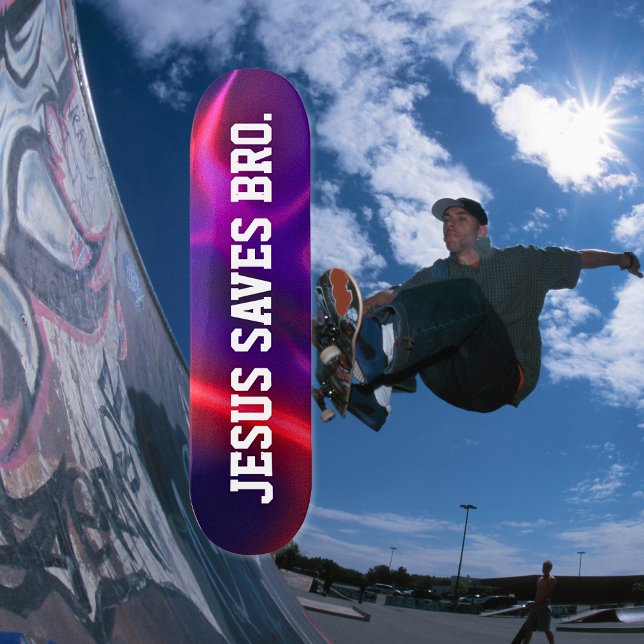 Jesus sparar Bro. Abstrakt Red Skateboard (Skapare uppladdad)