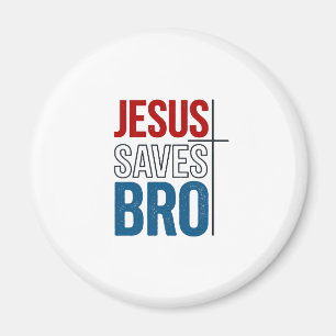 Jesus Sparar Bro Kristna typografi T-Shirt Desig Magnet