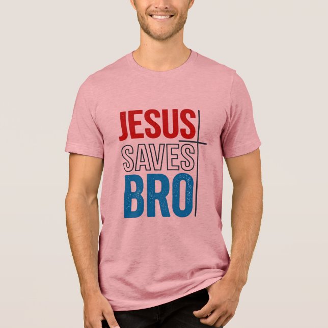 Jesus Sparar Bro Kristna Typografi T-Shirt Design (Framsida)