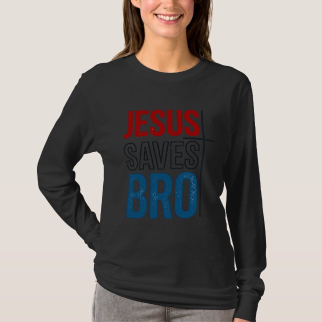Jesus Sparar Bro Kristna typografi t-shirt design (Framsida)