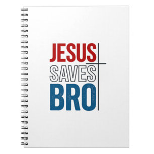 Jesus Sparar Bro Kristna typografi t-shirt design Anteckningsbok