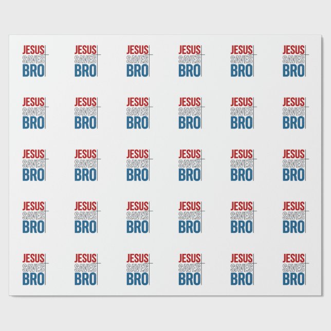 Jesus Sparar Bro Kristna Typografi T-Shirt Design Presentpapper (Platt)