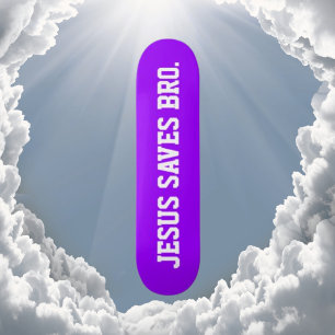 Jesus sparar Bro. Neon Lila Skateboard