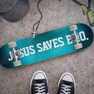 Jesus sparar Bro. Skateboard abstrakt Blue Dimma