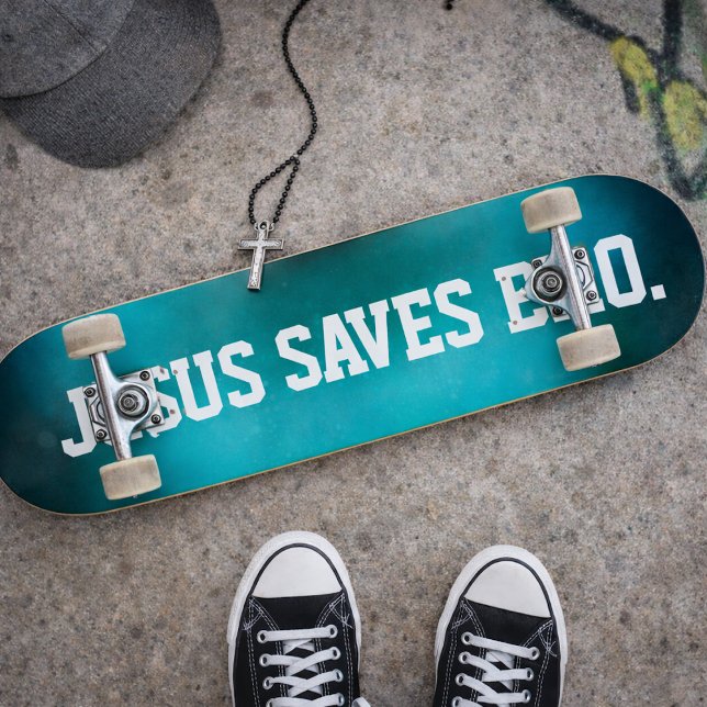 Jesus sparar Bro. Skateboard abstrakt Blue Dimma (Skapare uppladdad)