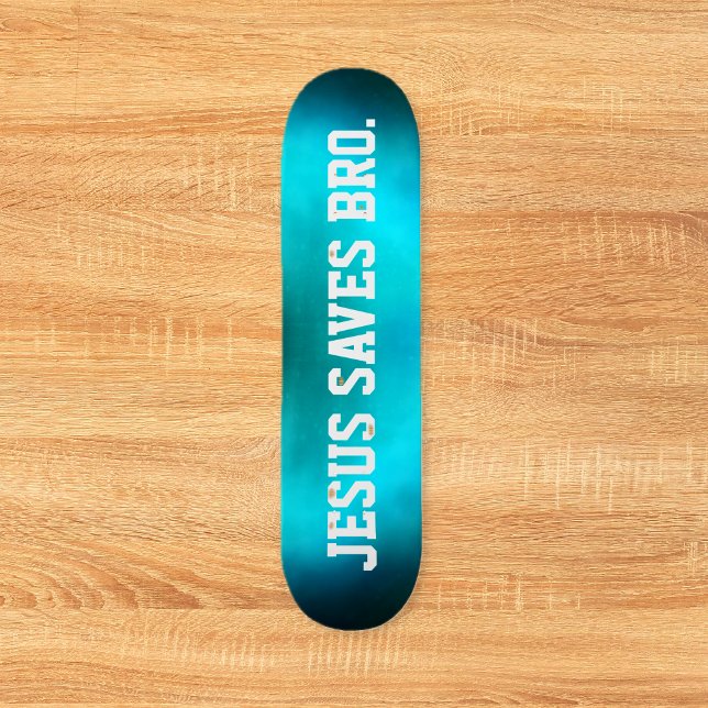 Jesus sparar Bro. Skateboard abstrakt Blue Dimma (Jesus Saves Bro. Abstract Blue Haze Skateboard)