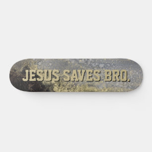Jesus sparar Bro. Skateboard för abstrakt Guld-fär