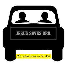 Jesus sparar Bro. Svart Bildekal