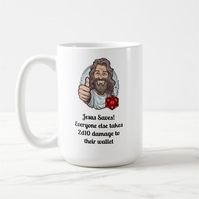 Jesus sparar D&D! Kaffemugg (Vänster)