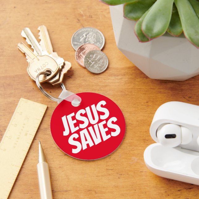 Jesus sparar den kristna nyckelkedjan nyckelring (Skrivbord)