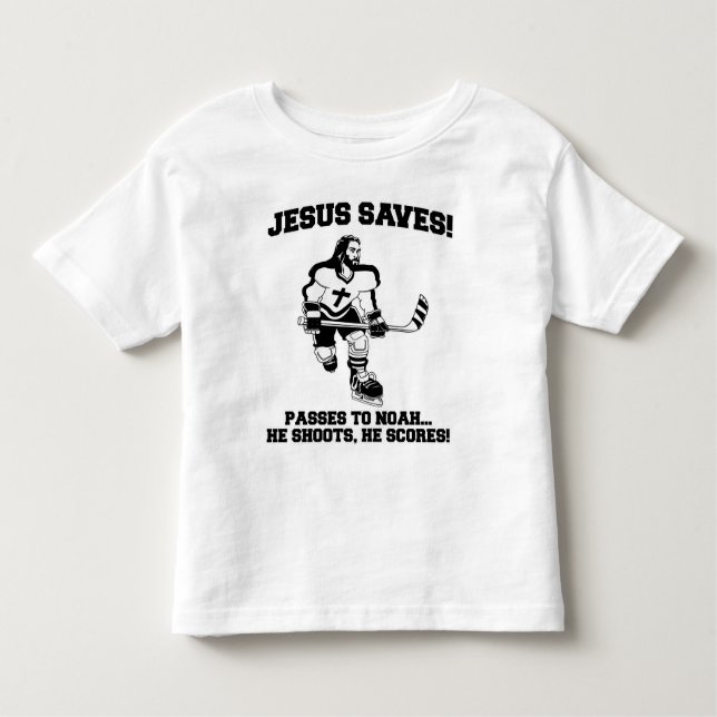 Jesus sparar den roliga tshirten för hockey tröja (Framsida)