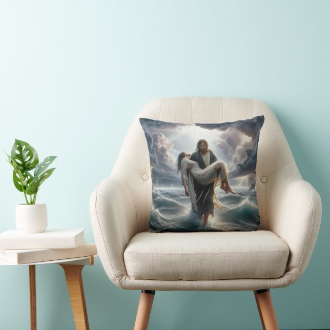 Jesus sparar en ung kvinna i en storm kudde (Stol)