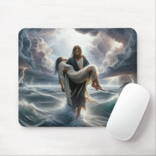 Jesus sparar en ung kvinna i en storm musmatta