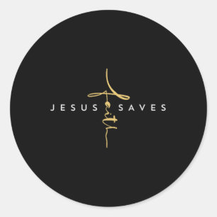Jesus Sparar Faith Kor Kristi Religiösa Jesus Sav Runt Klistermärke