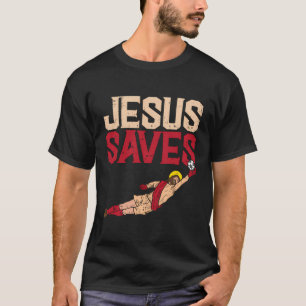 Jesus Sparar fotboll Goalie Sport Gud Chris T Shirt