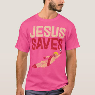 Jesus Sparar fotboll Goalie Sport Gud Chris T Shirt