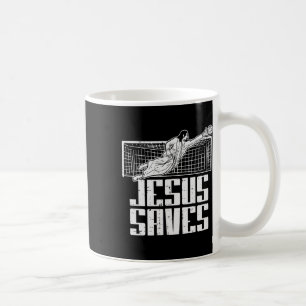 Jesus Sparar Fotboll Kristna Målvakt Mål Kaffemugg