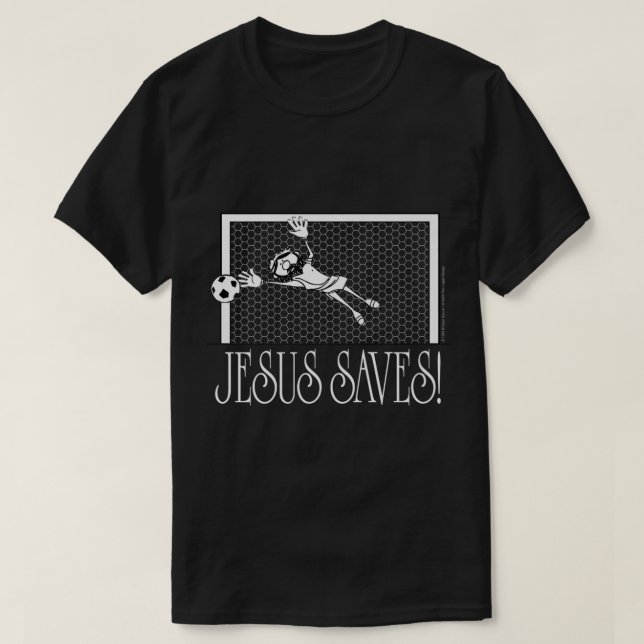 Jesus Sparar fotboll T Shirt (Design framsida)