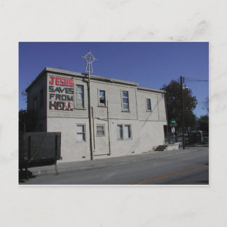 Jesus sparar från helvetet vykort