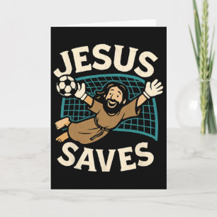 Jesus Sparar I Kristet Tro I Jesus Fotbollsmål Kort