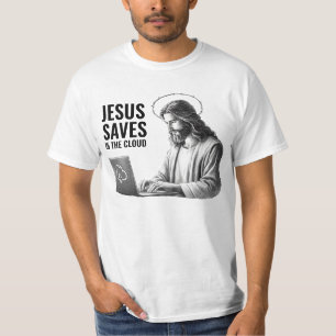 Jesus Sparar i Molnet - Rolig Jesus Meme T Shirt