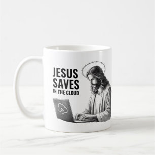 Jesus Sparar i Molnet - Roligt Jesus Meme Kaffemugg