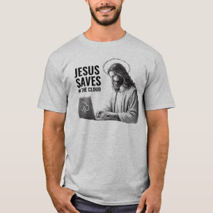 Jesus Sparar i Molnet - Roligt Jesus Meme T Shirt