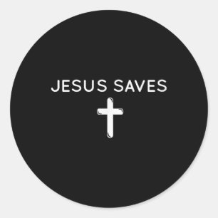 Jesus Sparar Kor subtle Christian Faith Minimal R Runt Klistermärke