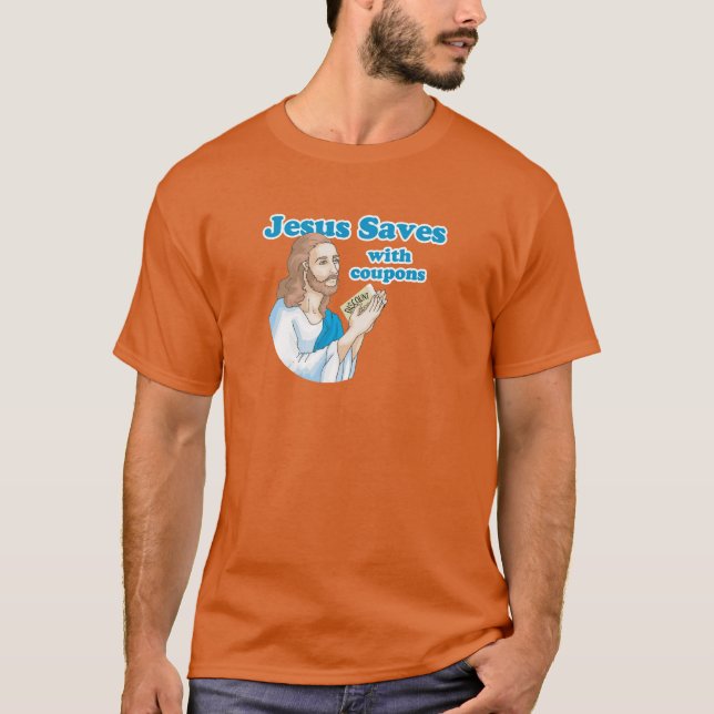 JESUS SPARAR MED KUPONGER T SHIRT (Framsida)