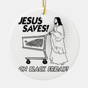 JESUS SPARAR PÅ DEN SVART FREDAGEN - .PNG JULGRANSPRYDNAD KERAMIK