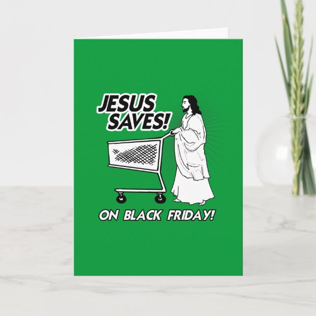 JESUS SPARAR PÅ SVART FREDAG HELGKORT (Framsida)