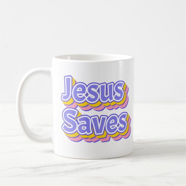 Jesus Sparar Pastel 3D Kaffemugg (Vänster)