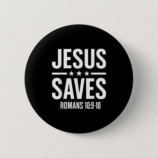 Jesus Sparar Romans Bible Verse Faith Believer Man Knapp (Framsida)