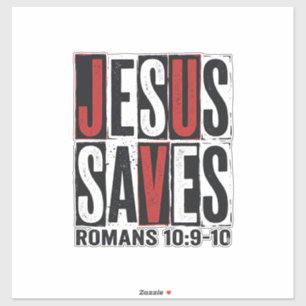 Jesus Sparar Romarna 10_9 Kristet Vintage Shirt De Klistermärken