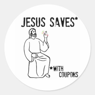 Jesus sparar runt klistermärke