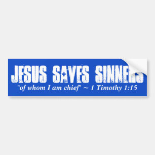 Jesus sparar Sinners, av som I-förmiddagchefen Bildekal