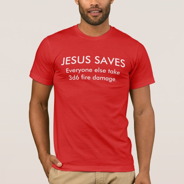 Jesus sparar… tee (Framsida)