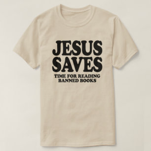 Jesus sparar tid för att läsa förbjuden bokar t shirt